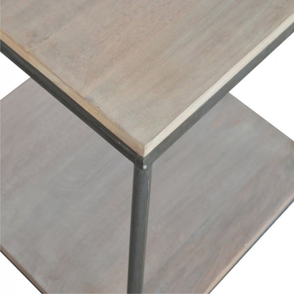 Solid Mango Wood Natural Finished Side Table - Image 4