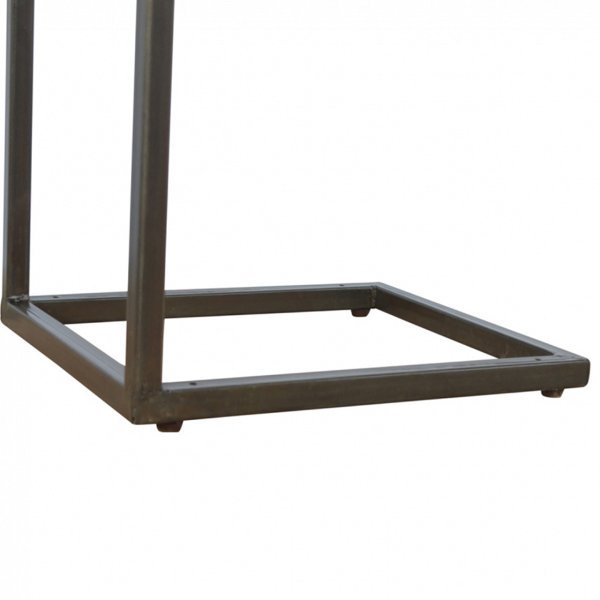 Solid Mango Wood Honey Caramel Finished Industrial Small End Table - Image 6