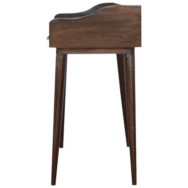 Solid Mango Wood Walnut Gallery Shell Writing Desk - Image 9