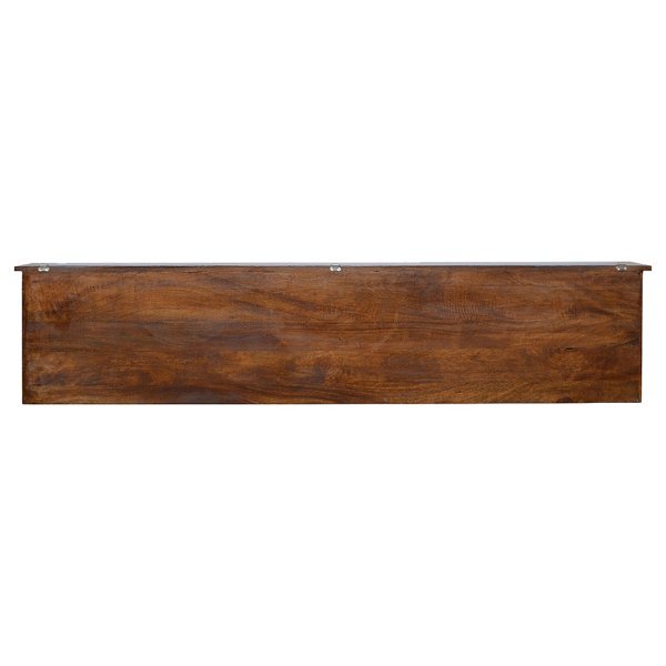 Solid Mango Wood Oak Finished Floating Hook Storage Unit - Image 6