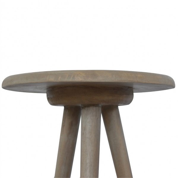 Solid Mango Wood Grey Washed Finished Lulu Hexagon Top Tripod End Table - Image 2