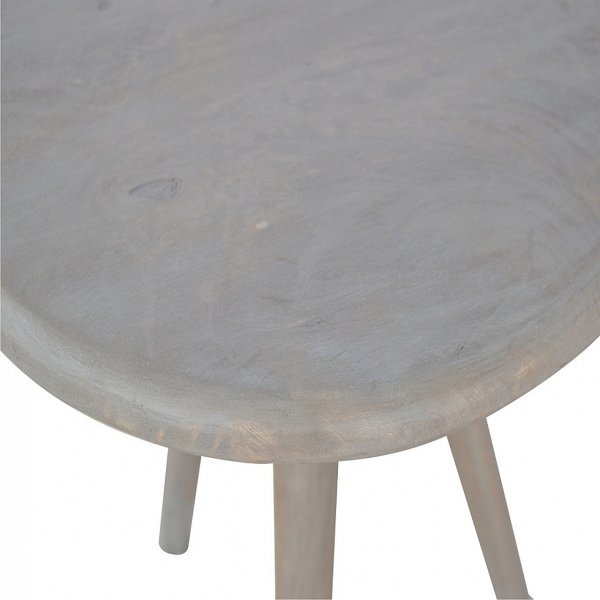 Solid Mango Wood Grey Washed Finished Lulu Hexagon Top Tripod End Table - Image 4