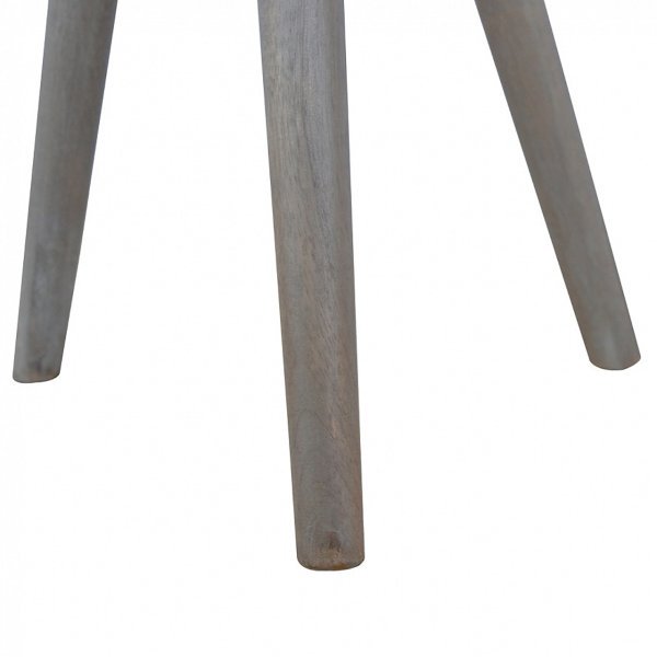 Solid Mango Wood Grey Washed Finished Lulu Hexagon Top Tripod End Table - Image 3