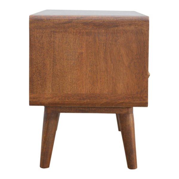 Solid Mango Wood Curved Chestnut Media Unit - Image 7