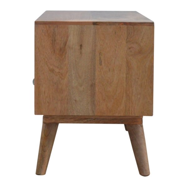Solid Mango Wood Oak Finish Bone Inlay 2 Drawer Media Unit - Image 8