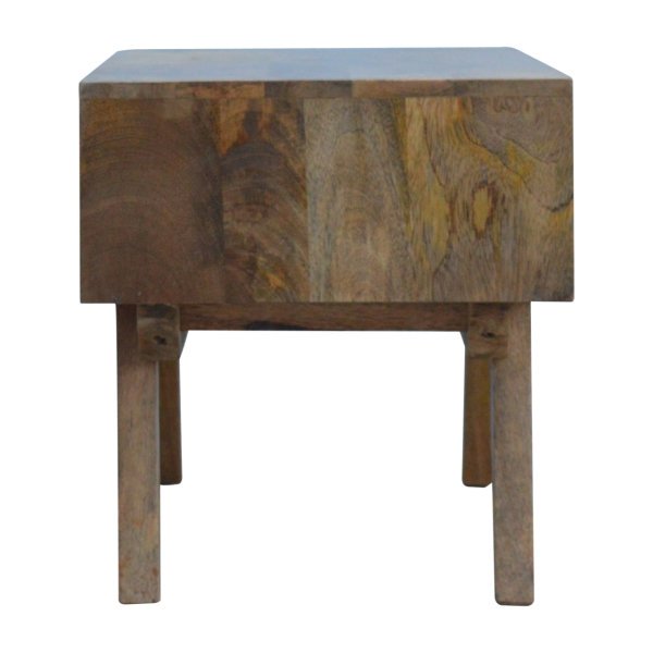Solid Mango Wood Oak Finished Two Tone Hand Painted Media Unit - Image 8