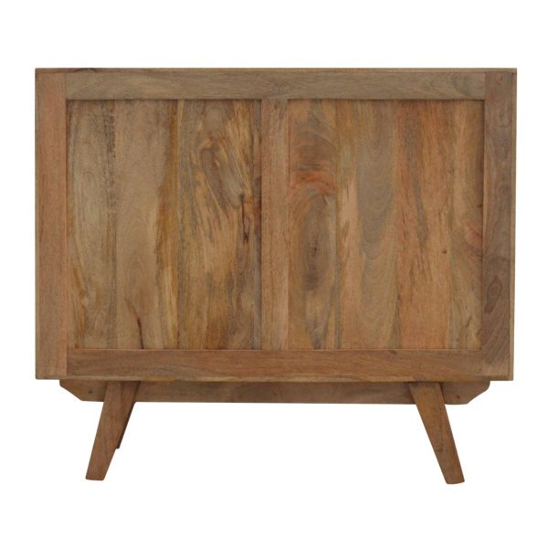 Solid Mango Wood Oak Finished 3 Drawer 1 Door Two Tone Hand Painted Cabinet - Image 9