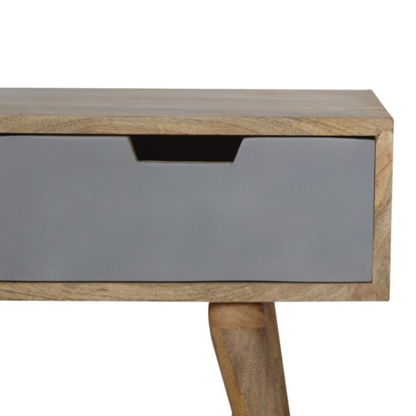 Solid Mango Wood Grey Painted 3 Drawer Media Unit - Image 5