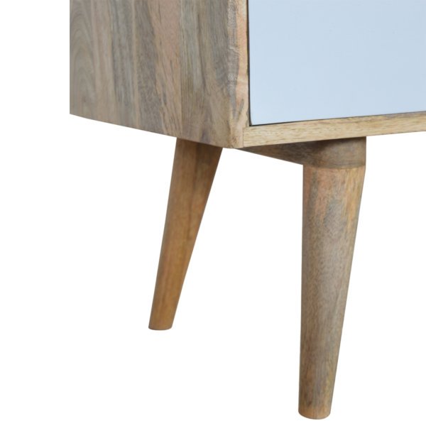 Solid Mango Wood Grey Painted 3 Drawer Media Unit - Image 4