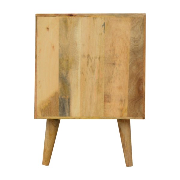 Solid Mango Wood Oak Finished 1 Drawer White Envelope Bedside - Image 9