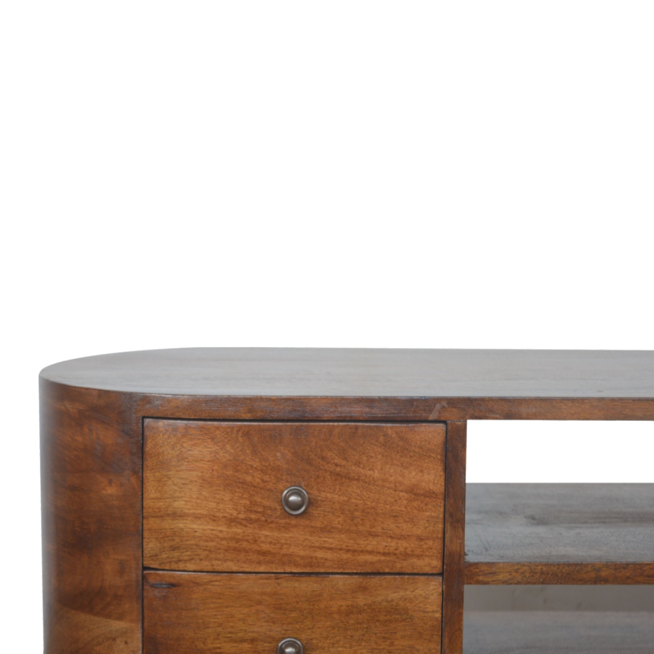Solid Mango Wood Chestnut Rounded Entertainment Unit - Image 6