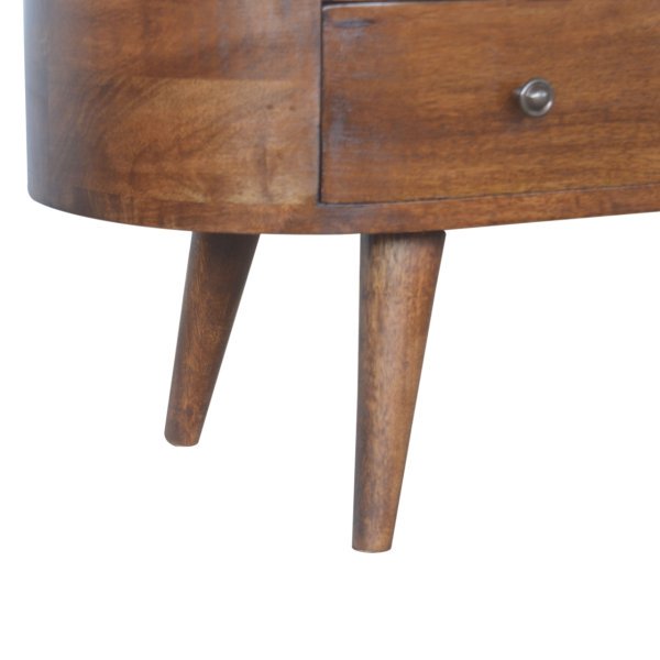 Solid Mango Wood Chestnut Rounded Entertainment Unit - Image 7