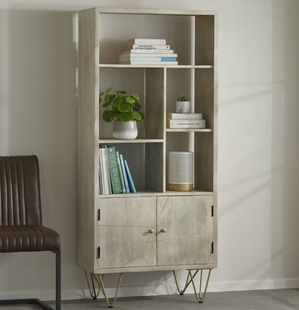 Light Gold Large Bookcase 2 Door - Image 5