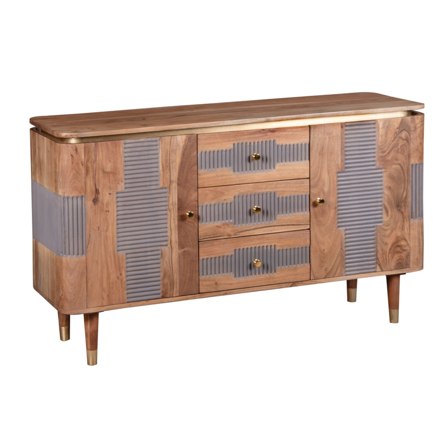 Wilton Acacia Wood 2 Doors 3 Drawers Sideboard - Image 2