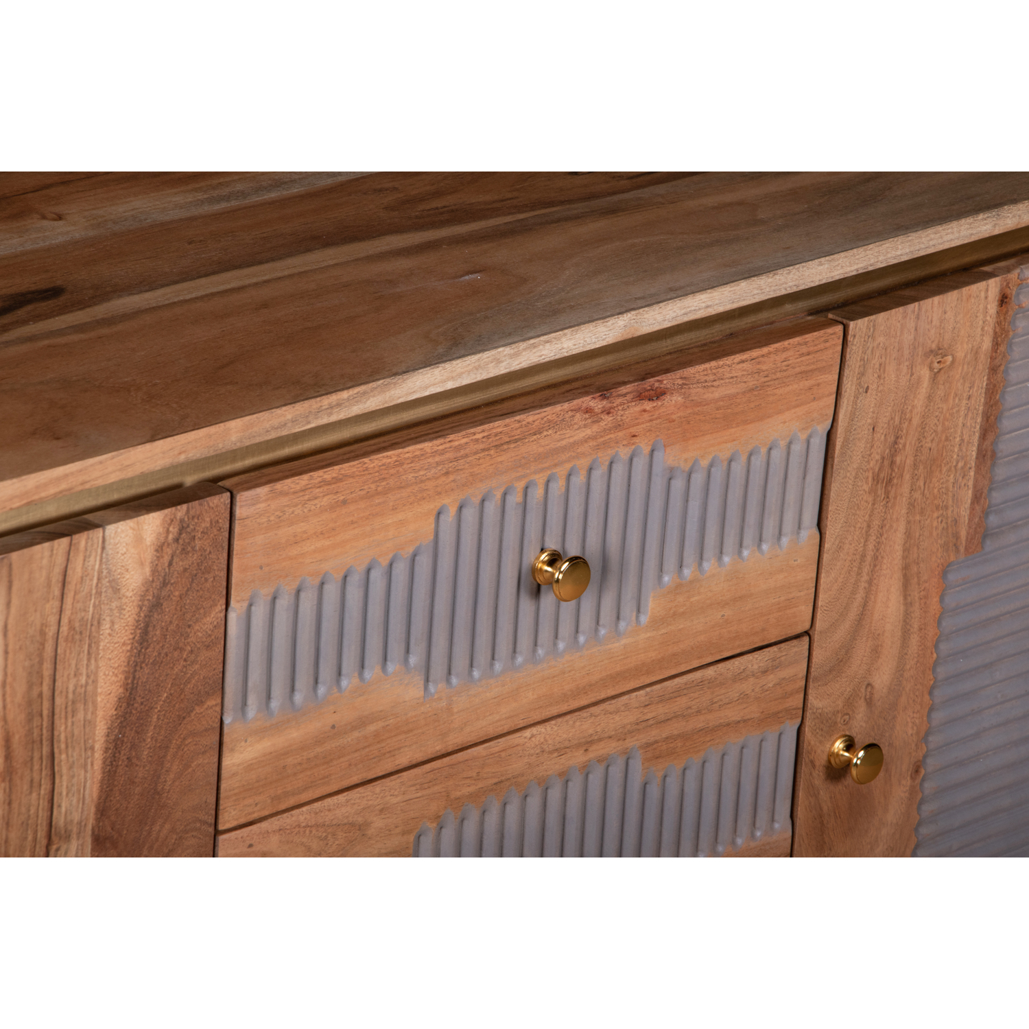 Wilton Acacia Wood 2 Doors 3 Drawers Sideboard - Image 4