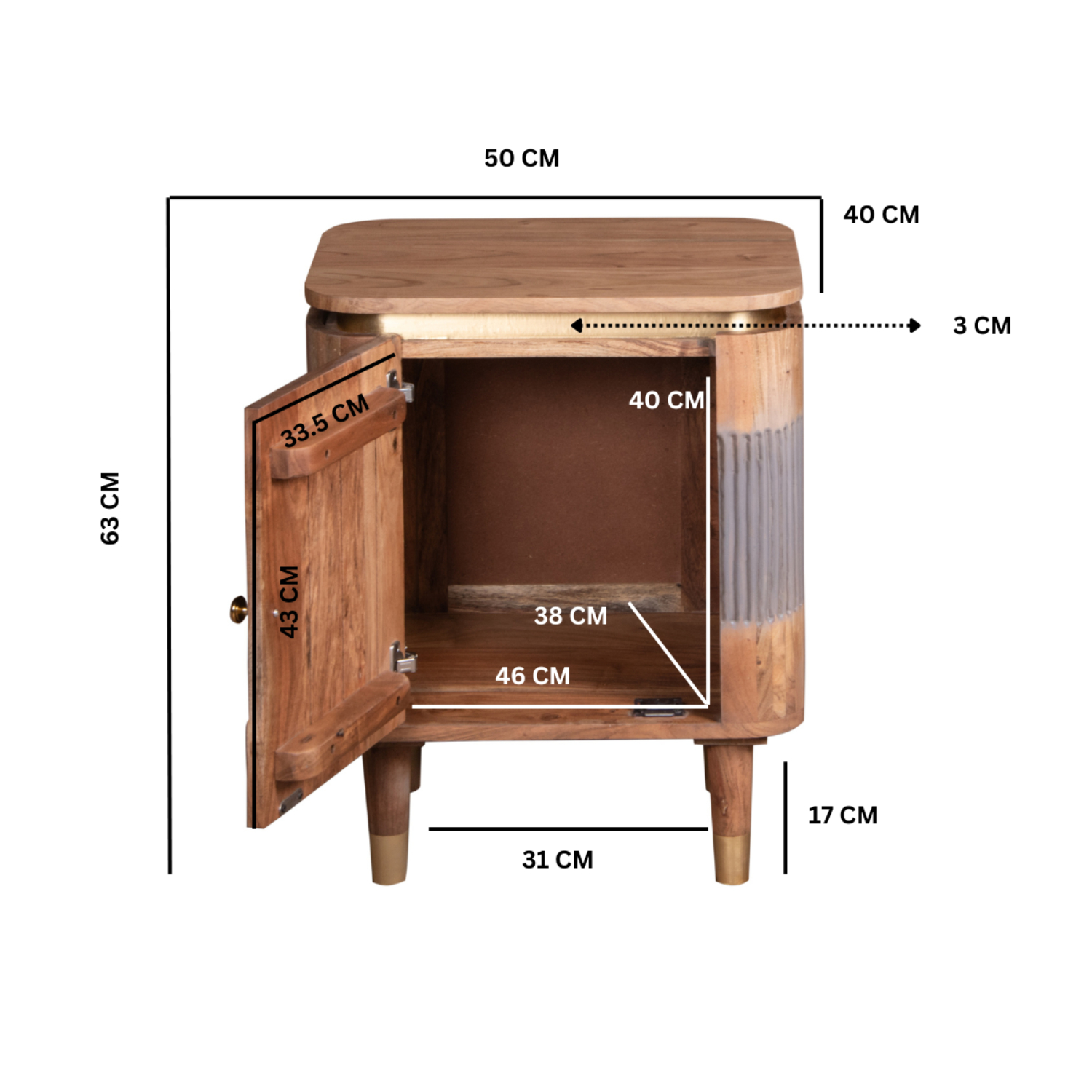Wilton Acacia Wood Bedside Table - Image 5