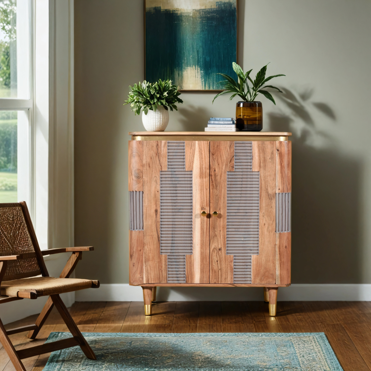 Wilton Acacia Wood 2 Doors Sideboard - Image 6