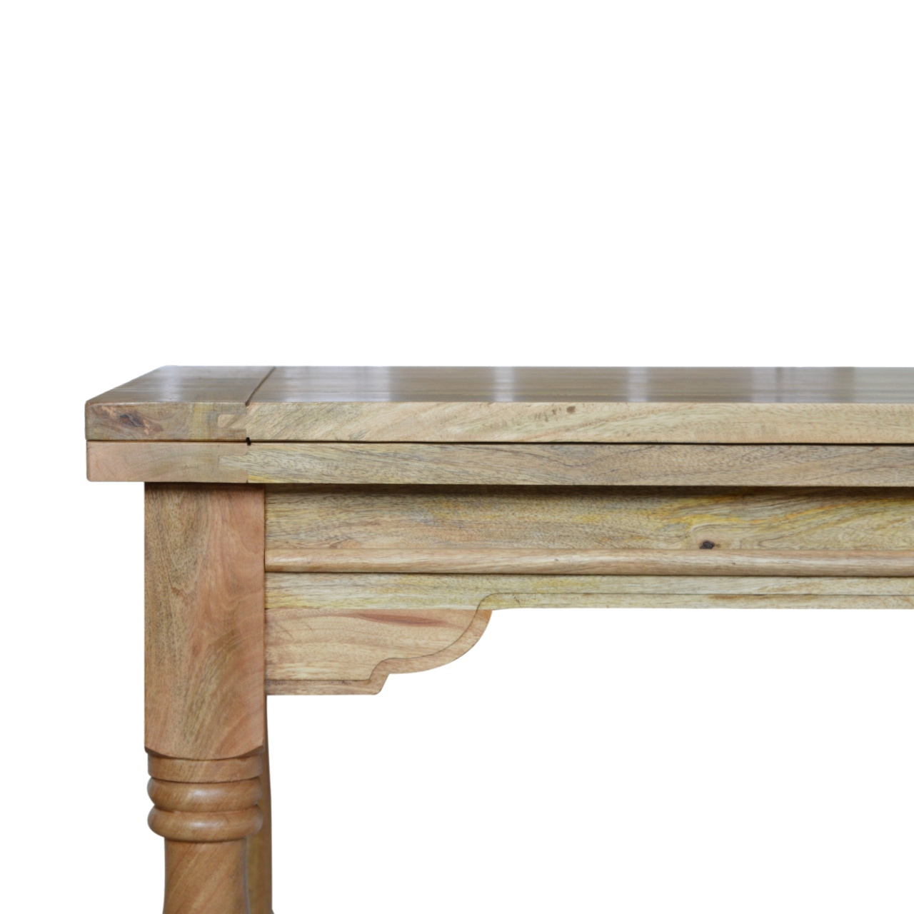 Solid Mango Wood Granary Turned-Leg Butterfly Dining Table - Image 4