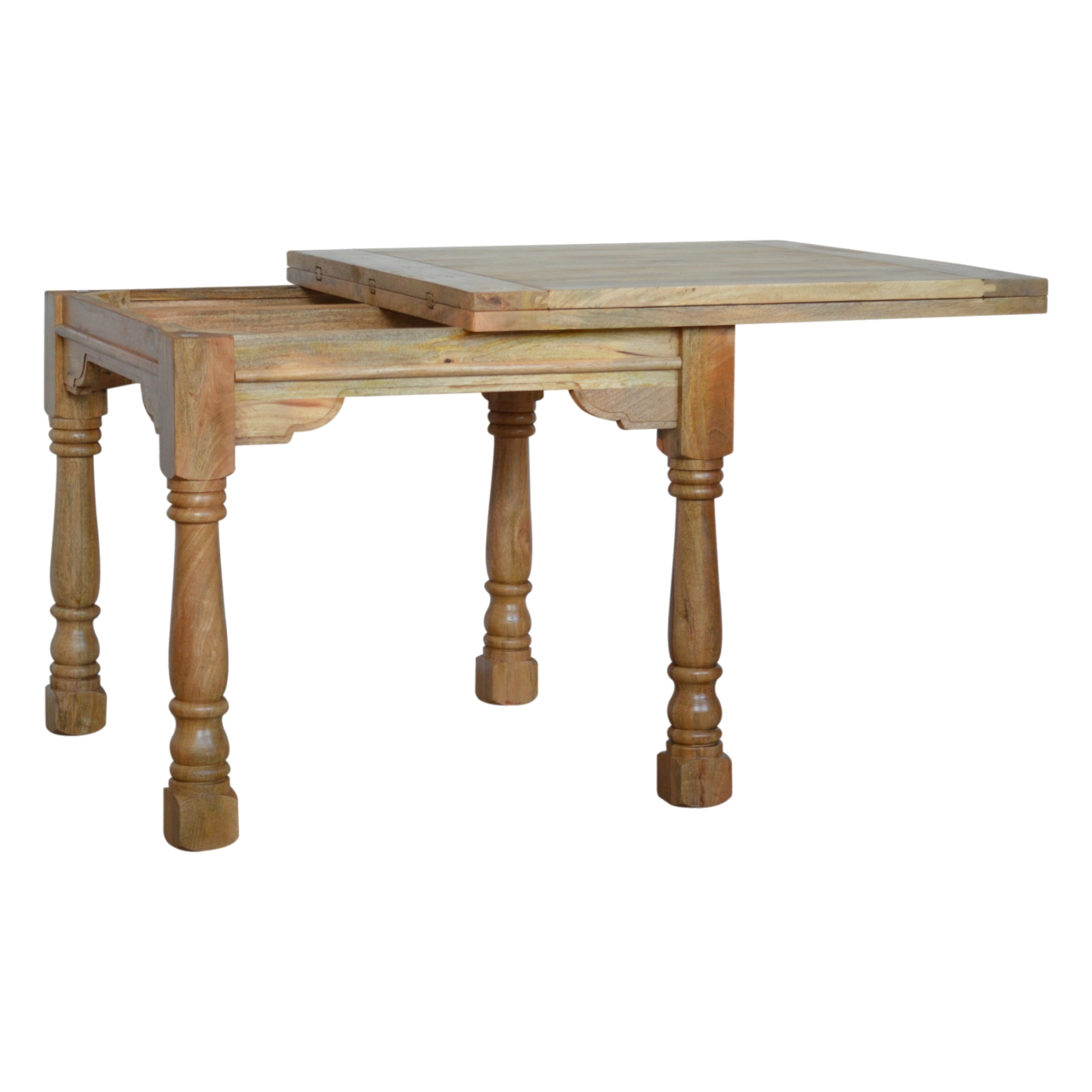 Solid Mango Wood Granary Turned-Leg Butterfly Dining Table - Image 5