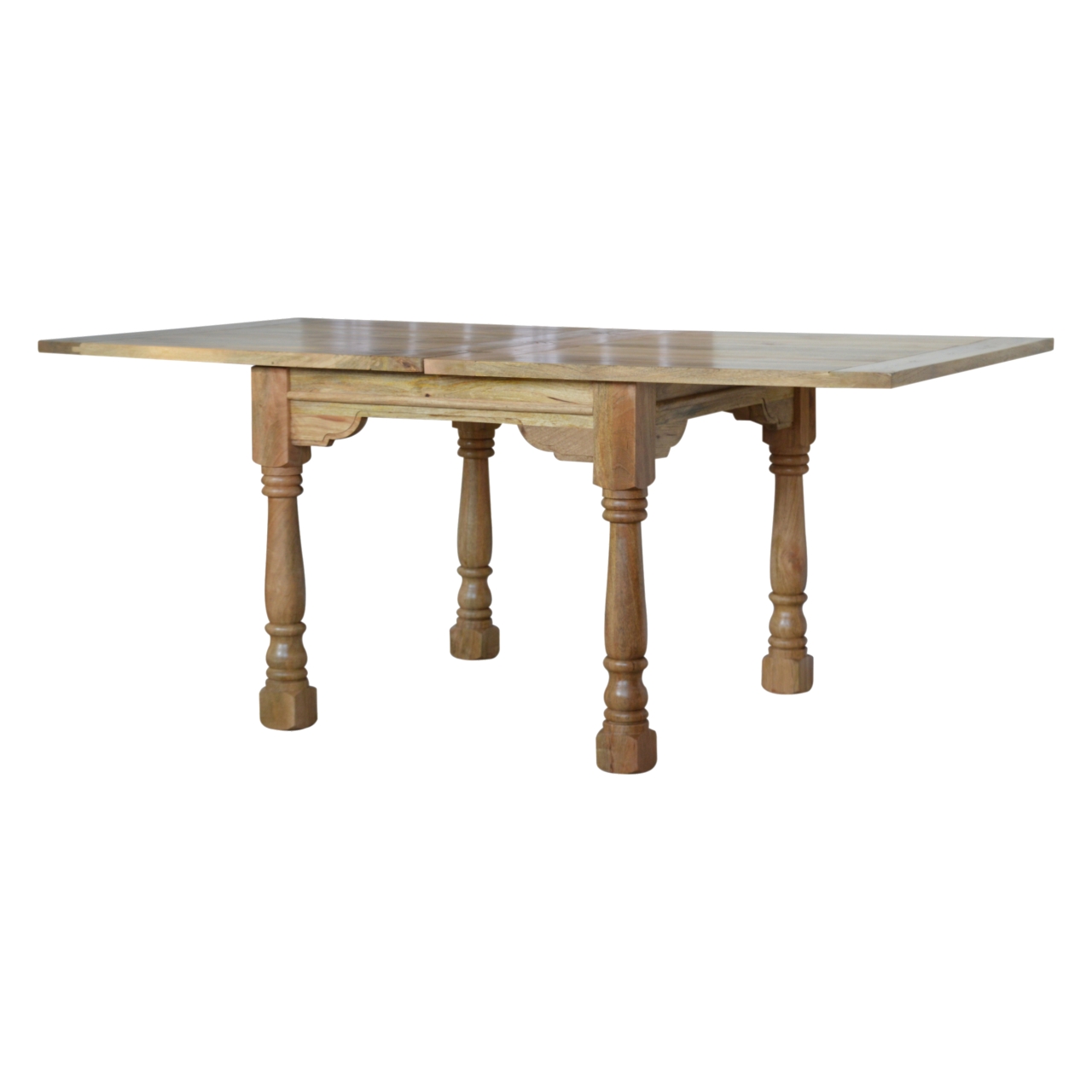 Solid Mango Wood Granary Turned-Leg Butterfly Dining Table - Image 6