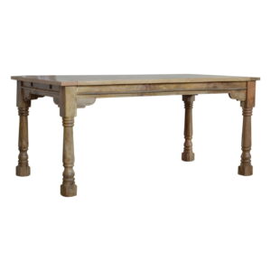 Solid Mango Wood Distresed Oak Finished Granary Extension 165-255cm Dining Table