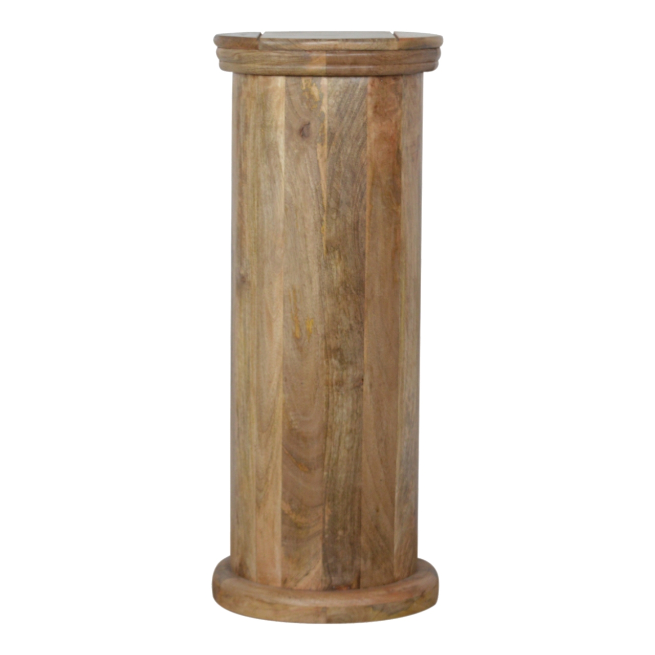 Solid Mango Wood Oak Finished Five Drawer Round Chest - Image 9