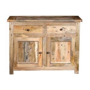 Solid Mango Wood Granary Royale Finished Small 2 Door 2 Drawer Sideboard/Cabinet