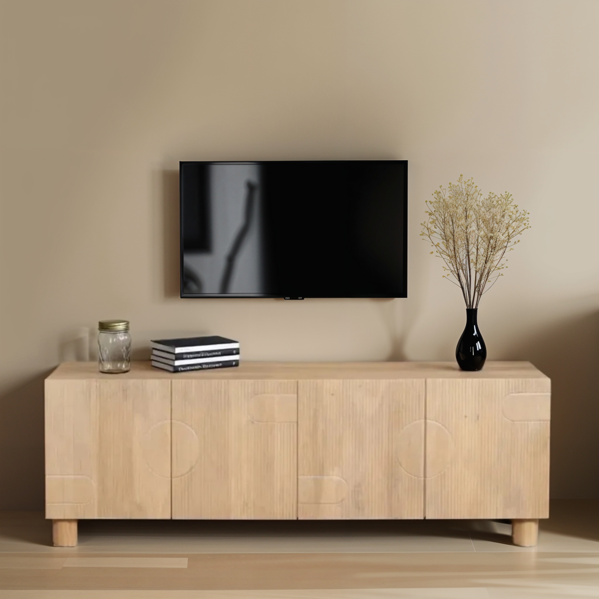 Austin Solid Wood Large Low Board Tv Cabinet - Image 6