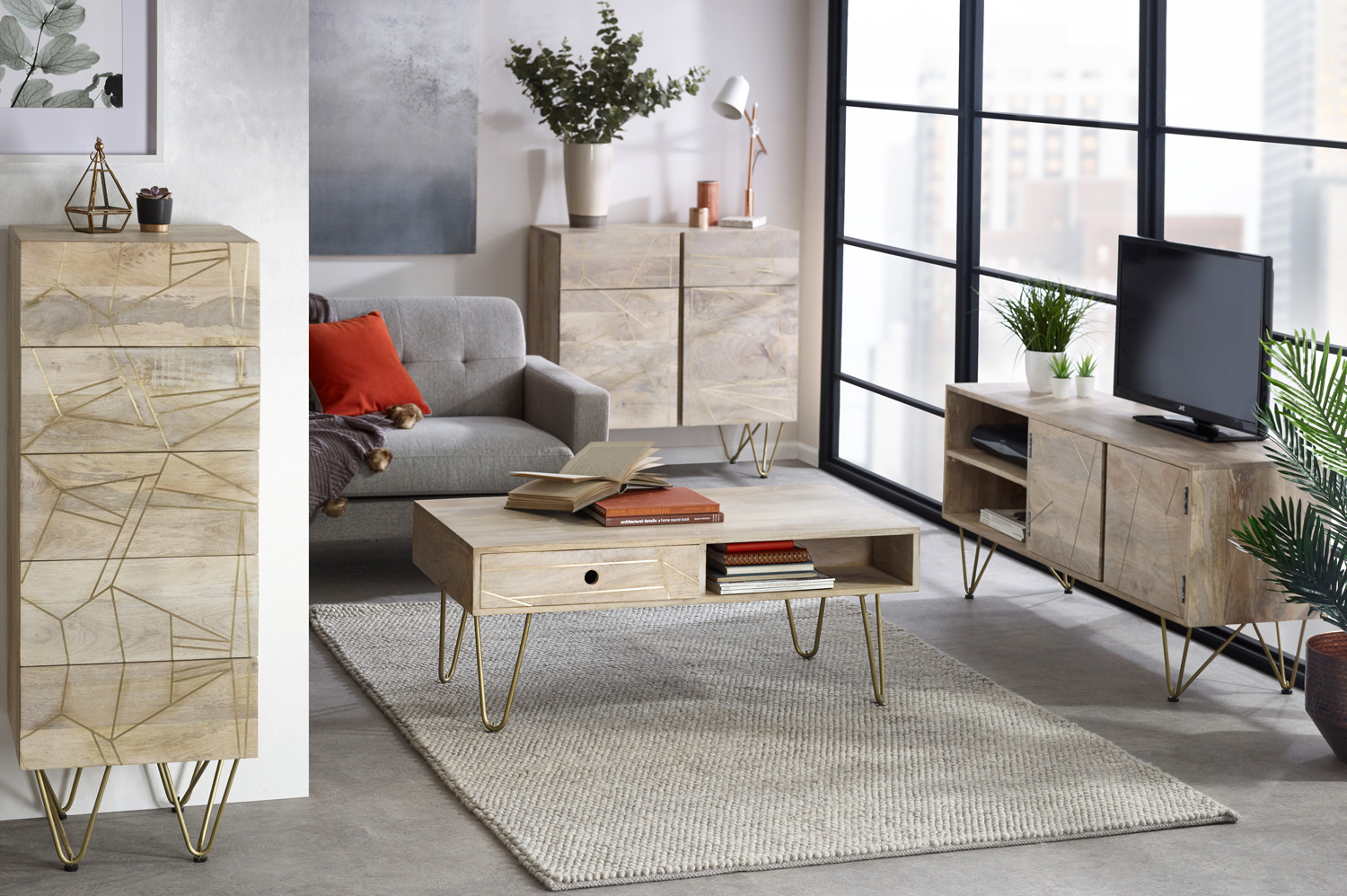 Light Gold 2 Door Medium Sideboard - Image 7