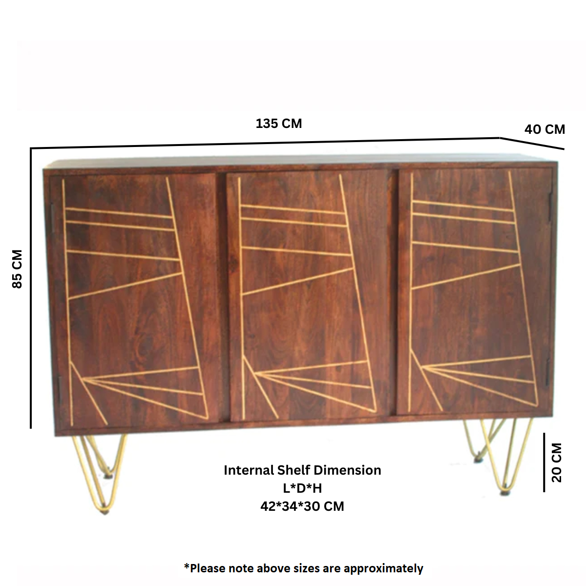 Dark Gold Large Sideboard - Image 3