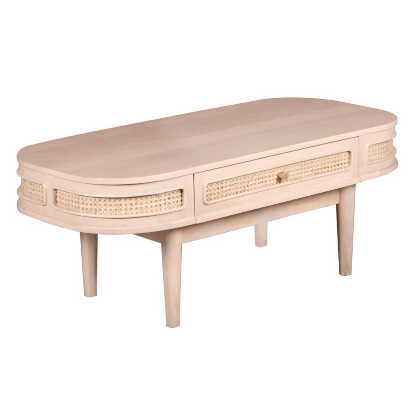 Valencia Cane & Mango Wood 1 Drawer Coffee Table - Image 2