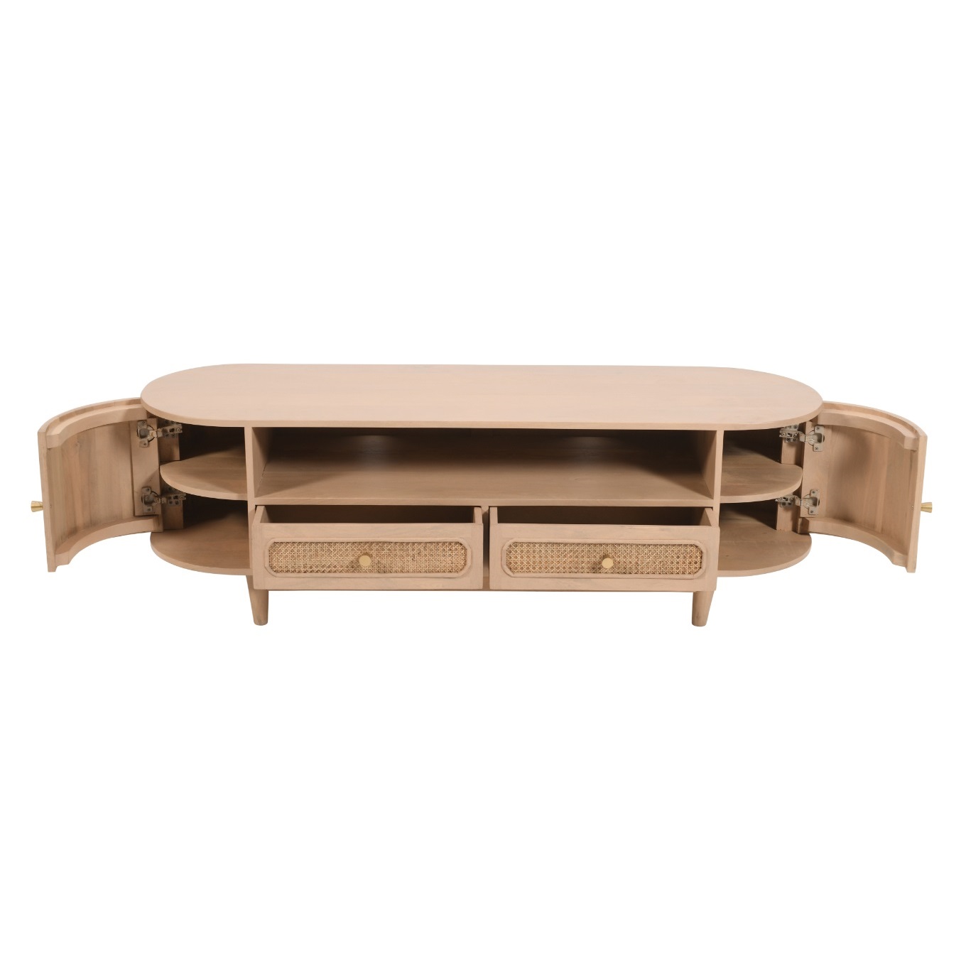 Valencia Cane & Mango Wood 2 Drawers TV Cabinet - Image 2