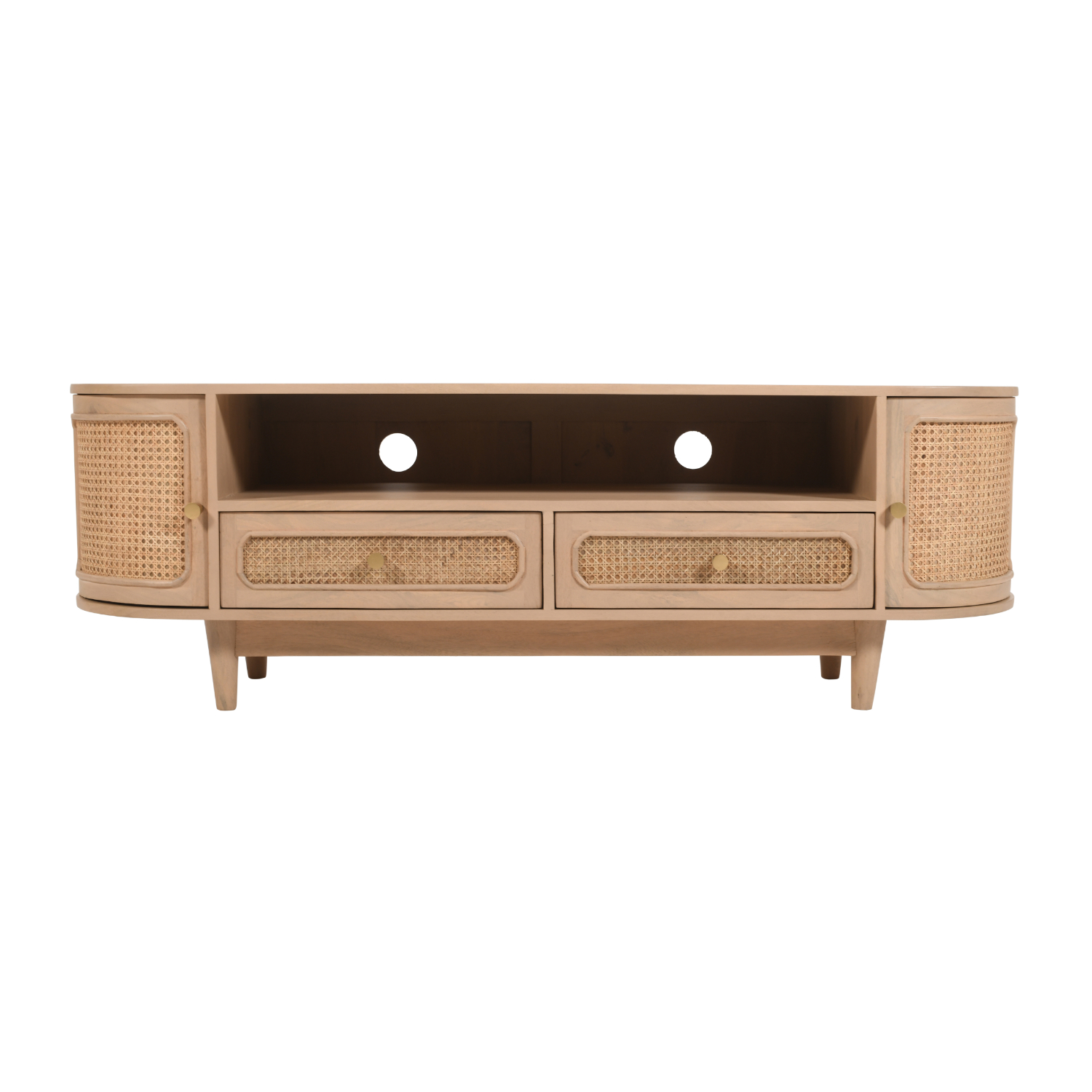 Valencia Cane & Mango Wood 2 Drawers TV Cabinet - Image 4