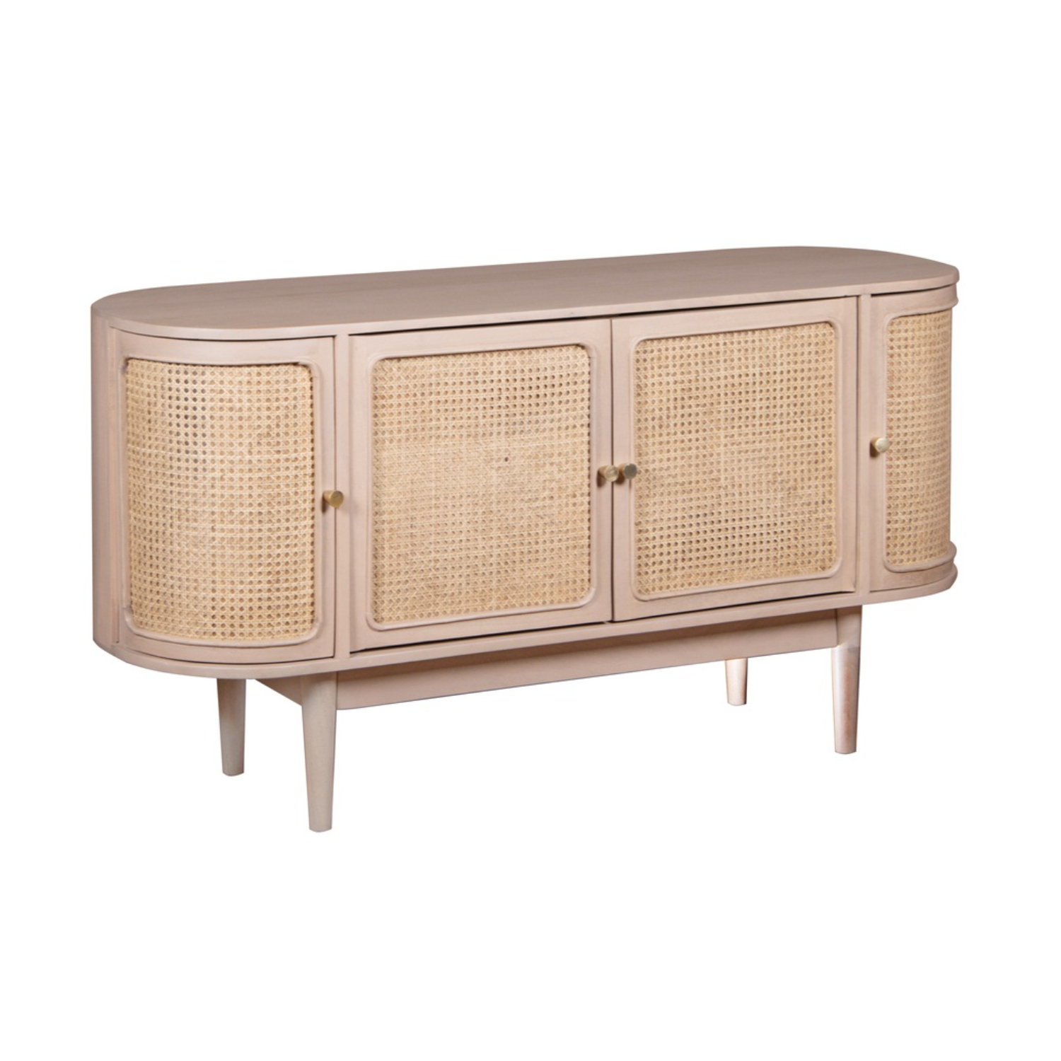 Valencia Cane & Mango Wood 4 Doors Sideboard - Image 2