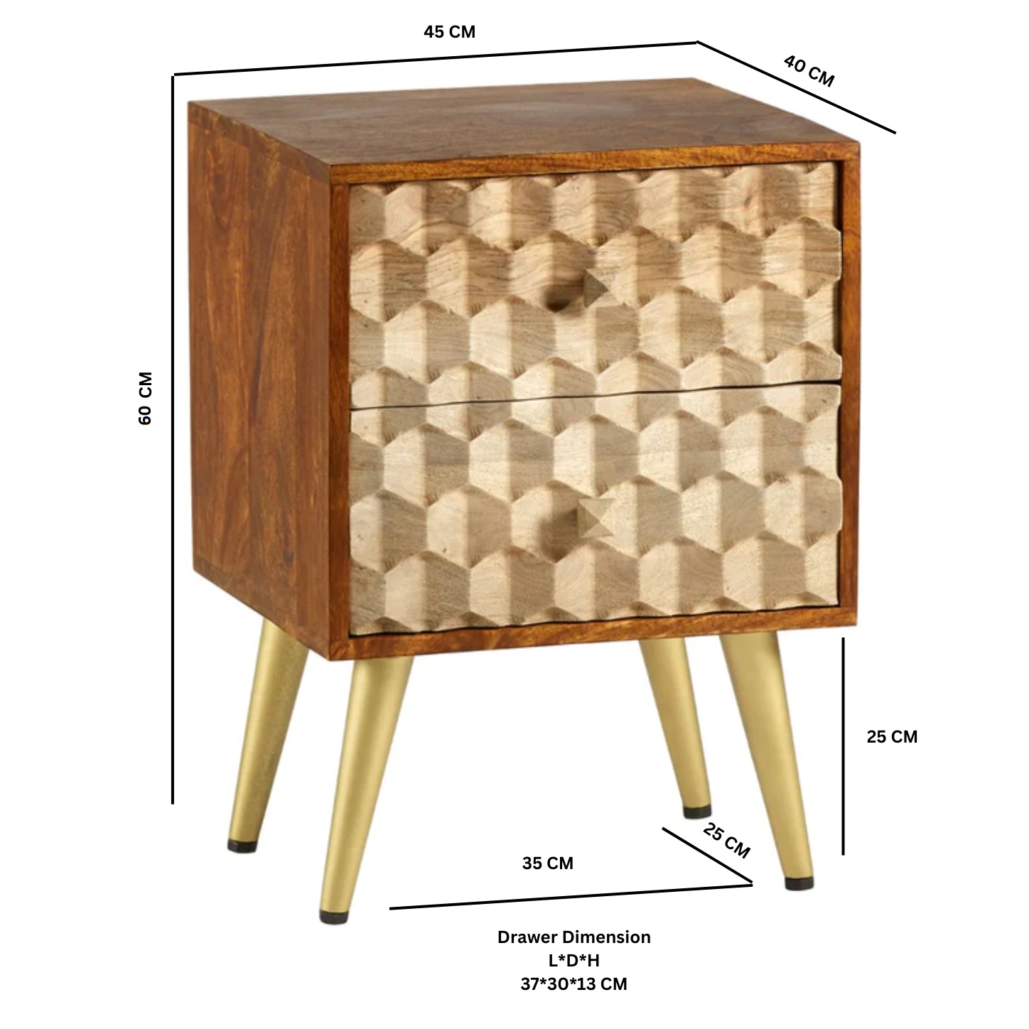 Edison 2 Drawer Side Table - Image 5