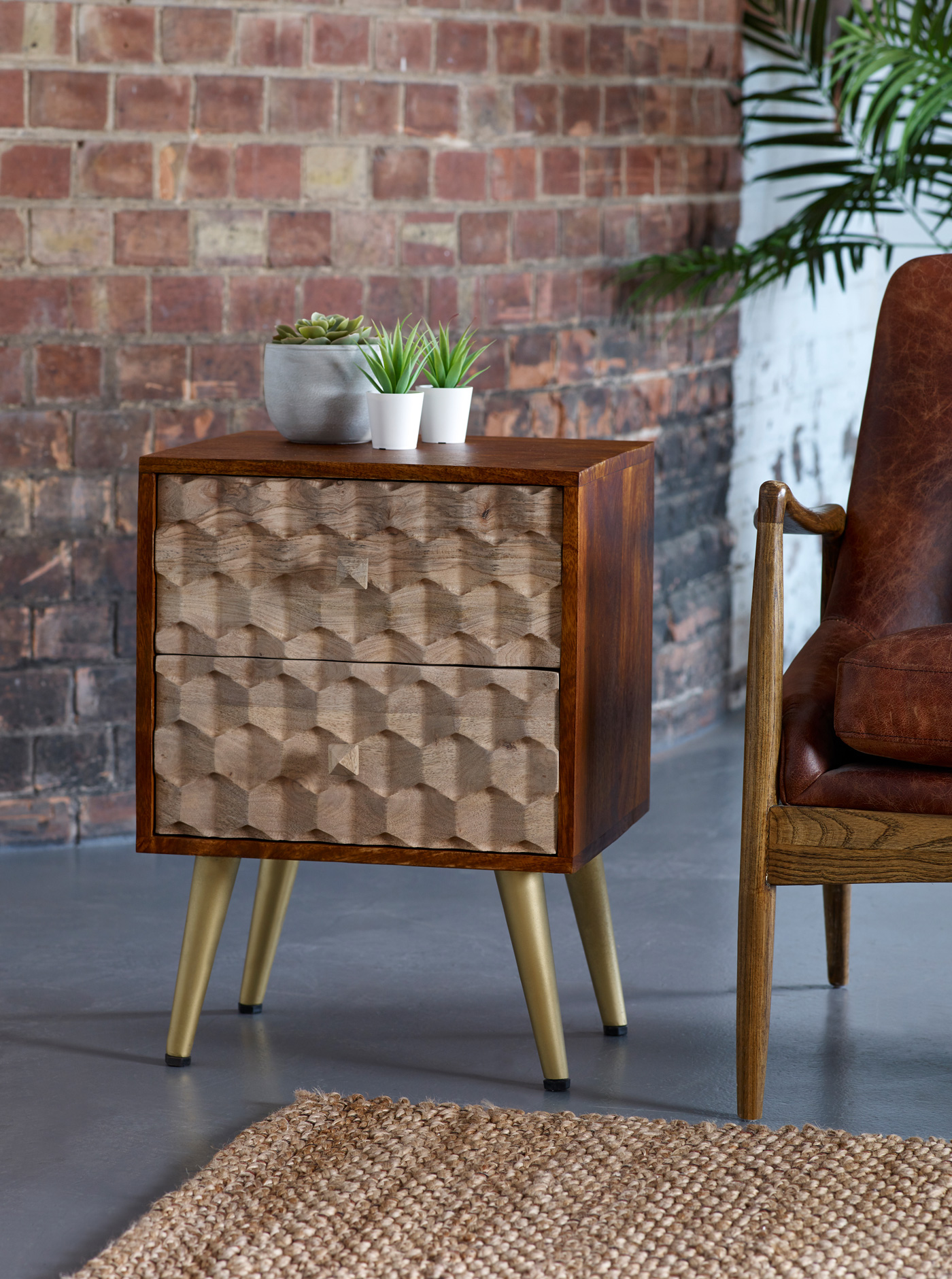 Edison 2 Drawer Side Table - Image 6