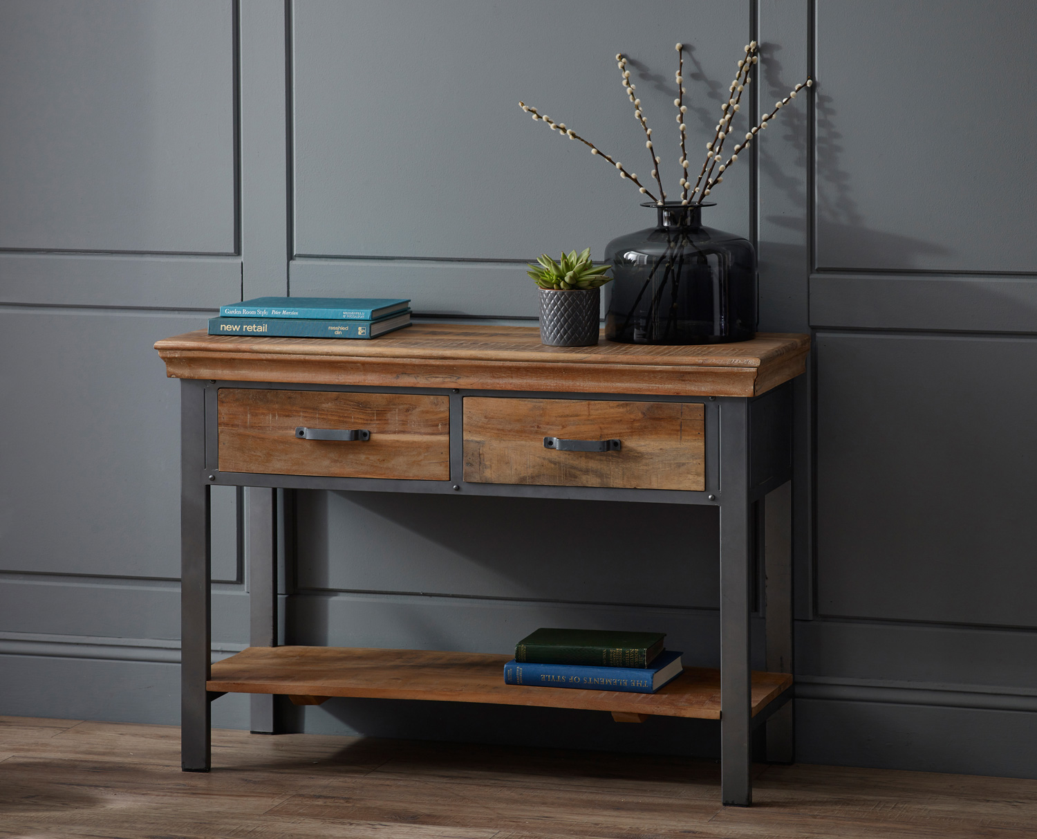 Metropolis Industrial 2 Drawer Console Table - Image 5
