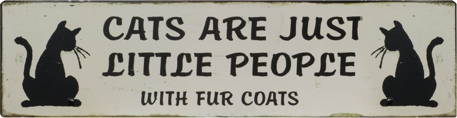 Solid Mango Wood Cats Are Just Little People Plaque