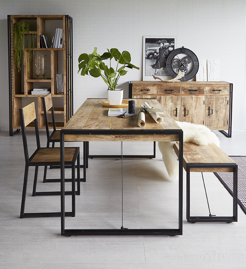 Cosmo Industrial Metal & Wood Dining Chair (Sold in Pairs) - Image 9
