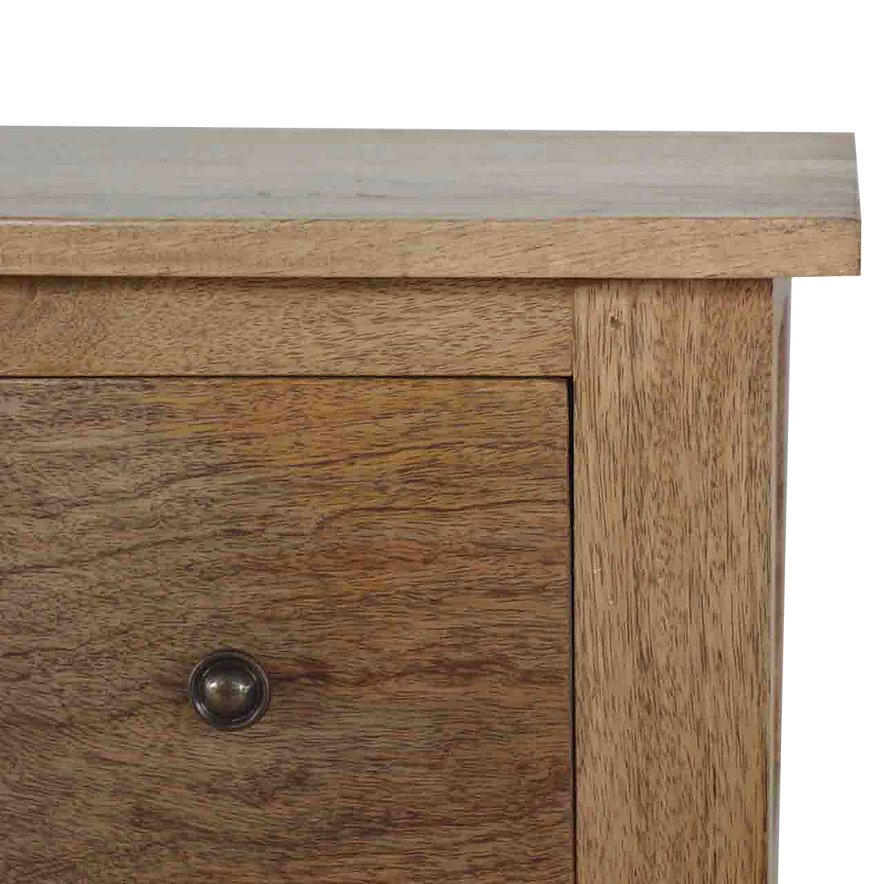 Solid Mango Wood Oak Finished 4 Drawer Country Console - Image 4