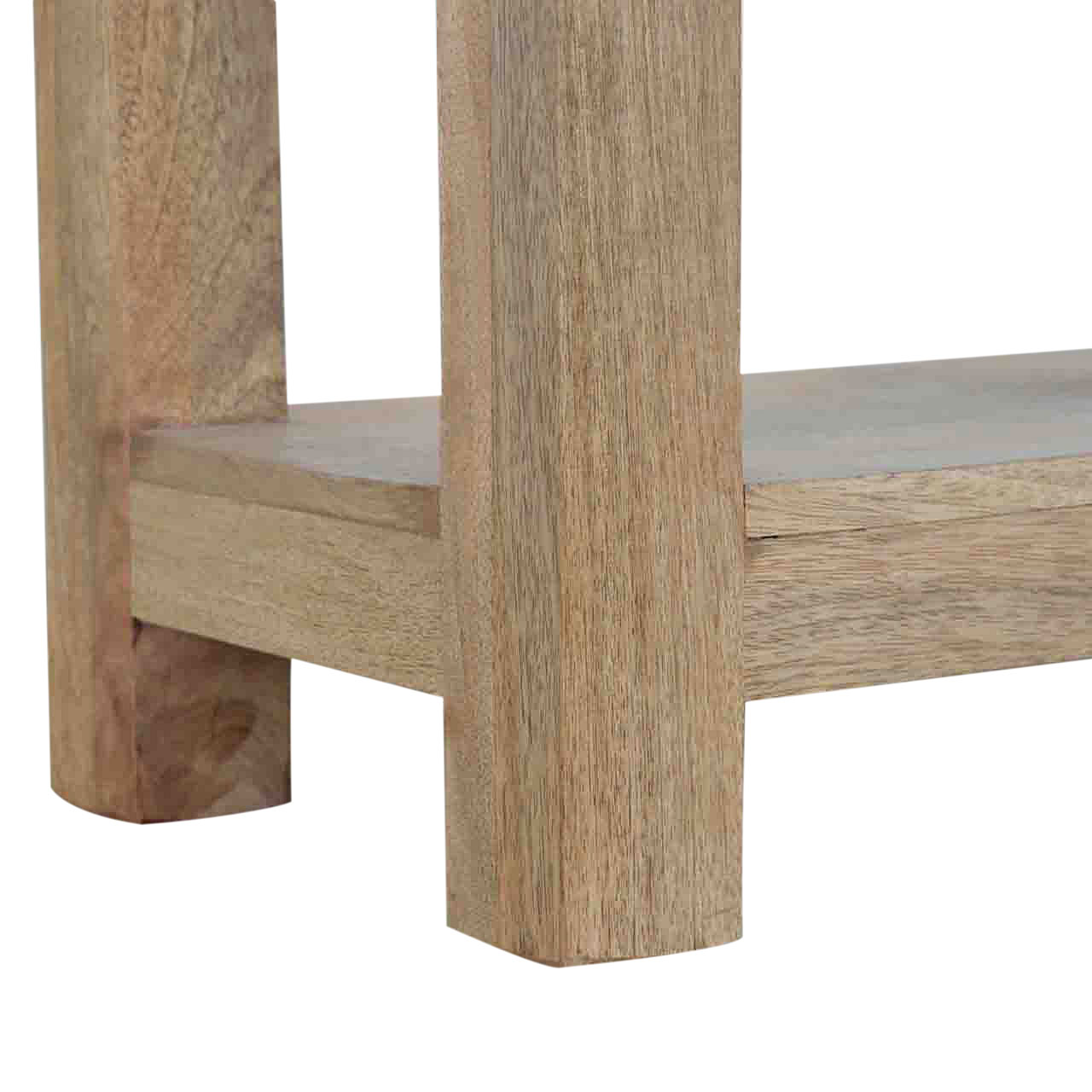 Solid Mango Wood Oak Finished 4 Drawer Country Console - Image 6