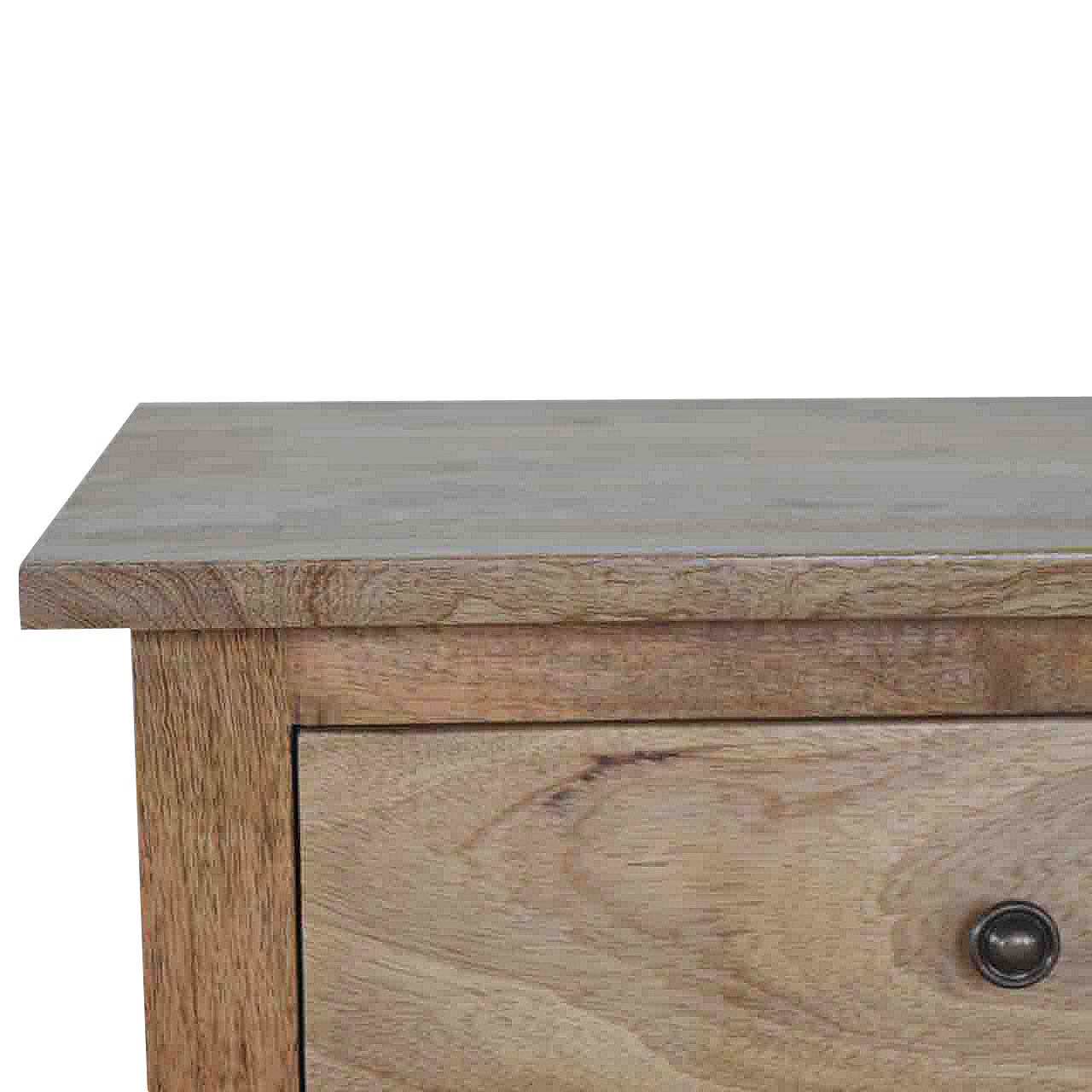 Solid Mango Wood Oak Finished 2 Door Cabinet - Image 10
