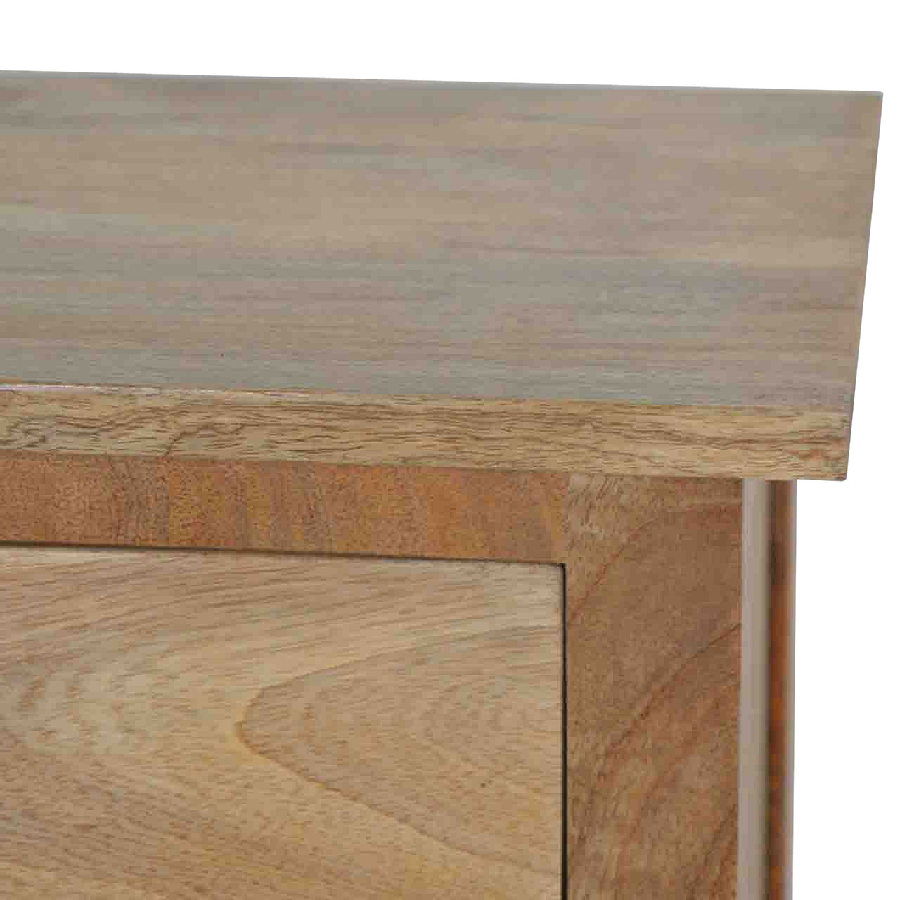 Solid Mango Wood Oak Finished 2 Door Cabinet - Image 3
