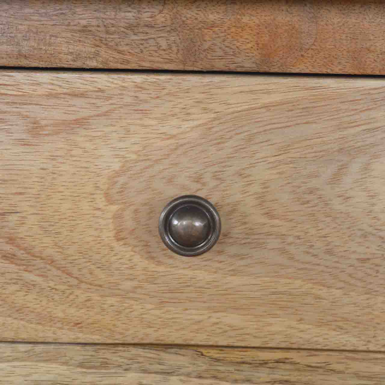 Solid Mango Wood Oak Finished 2 Door Cabinet - Image 4