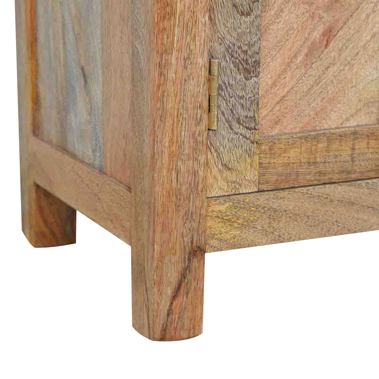 Solid Mango Wood Oak Finished 2 Door Cabinet - Image 7