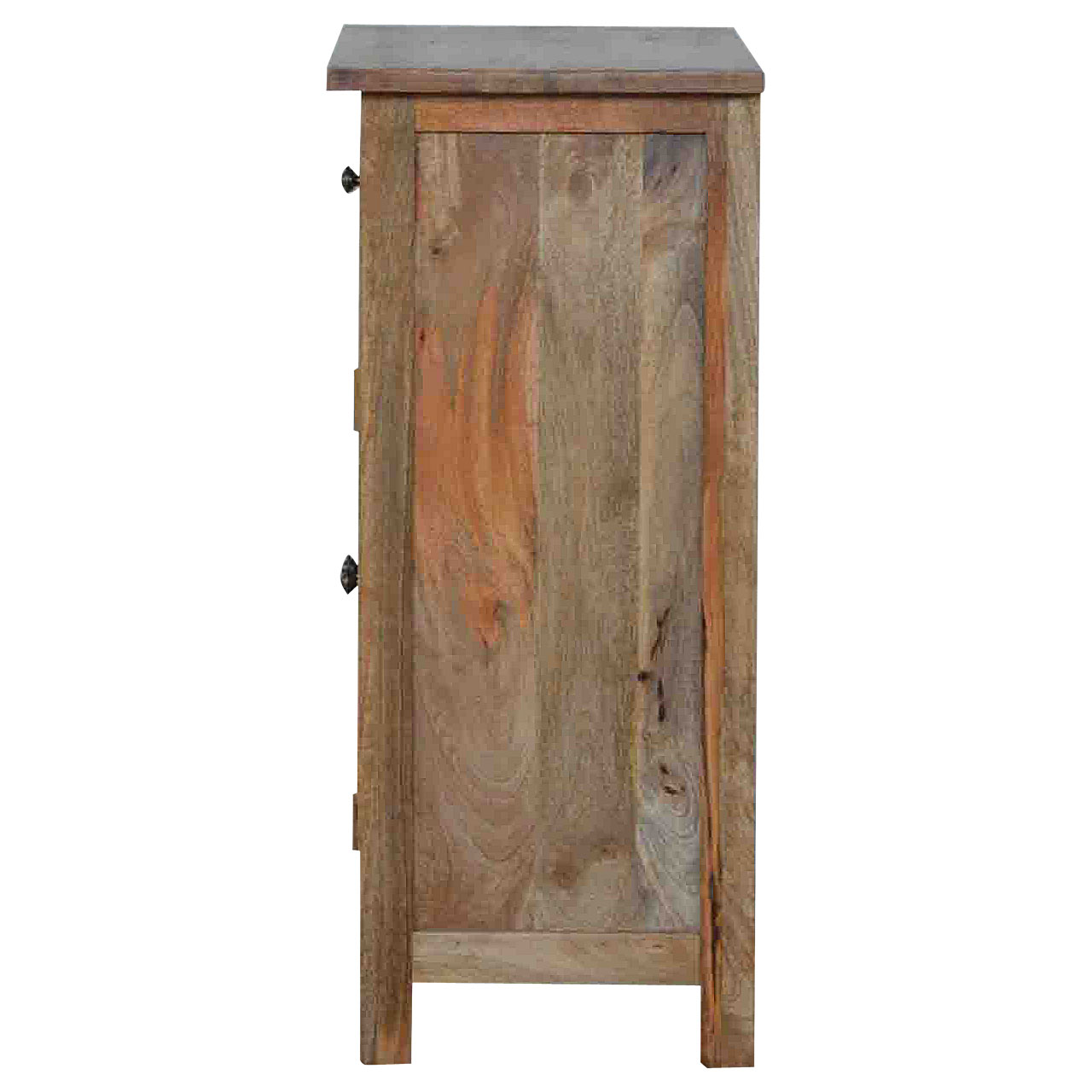 Solid Mango Wood Oak Finished 2 Door Cabinet - Image 8