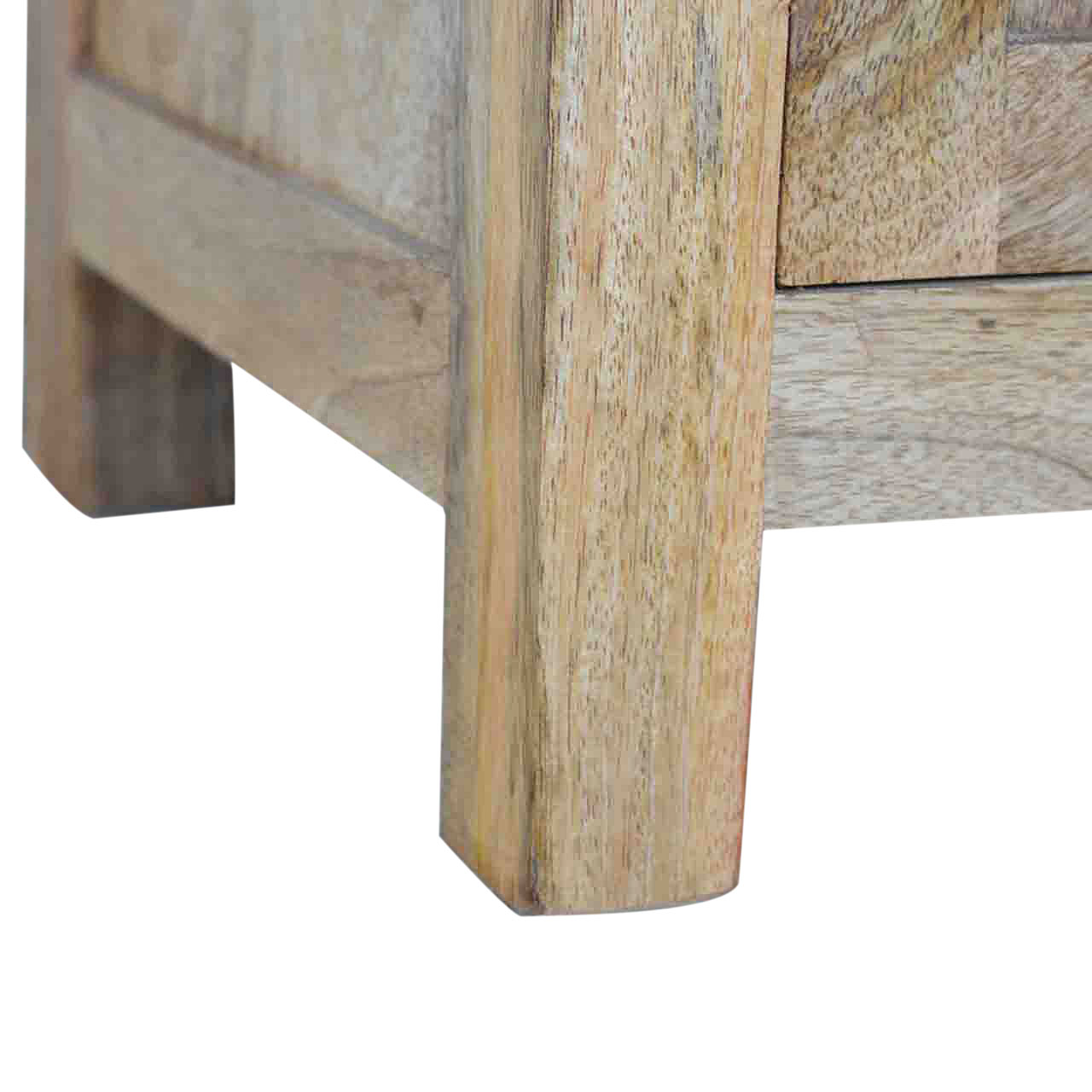 Solid Mango Wood Oak Finished 3 Drawer 2 Door Country Console - Image 5
