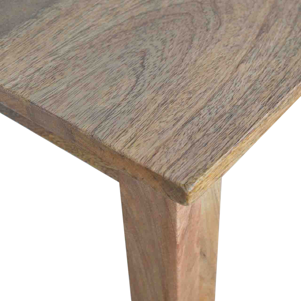 Solid Mango Wood Oak Finished Nordic Style Accent Stool - Image 10