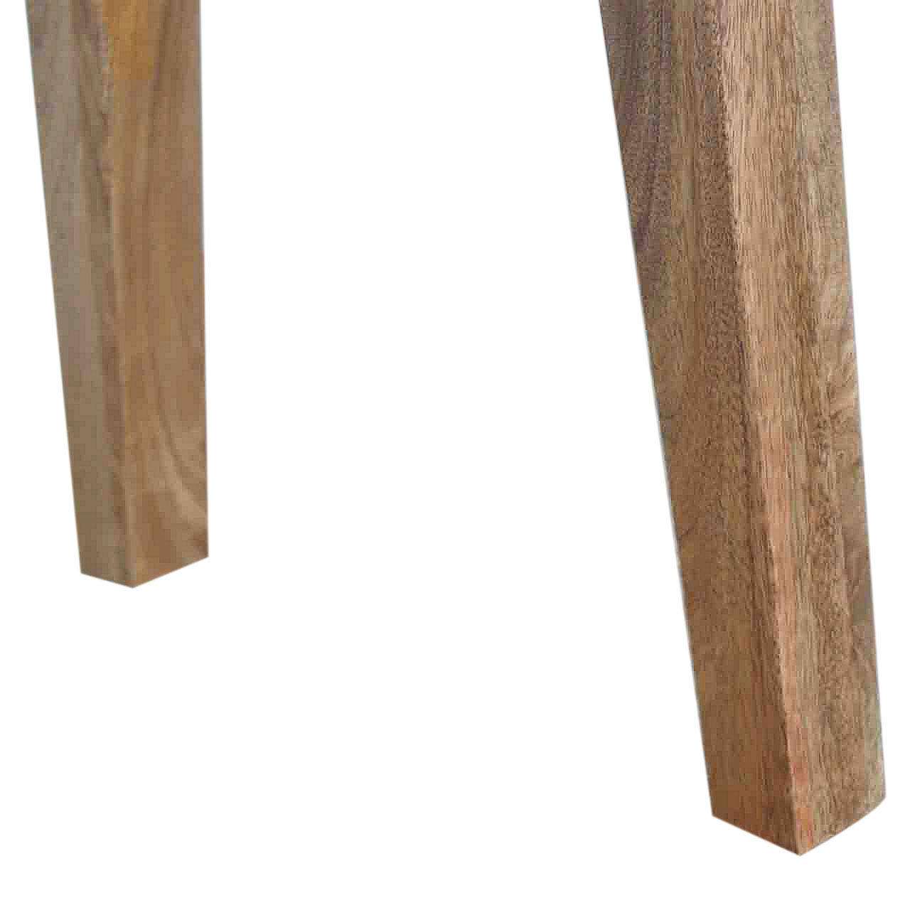 Solid Mango Wood Oak Finished Nordic Style Accent Stool - Image 6