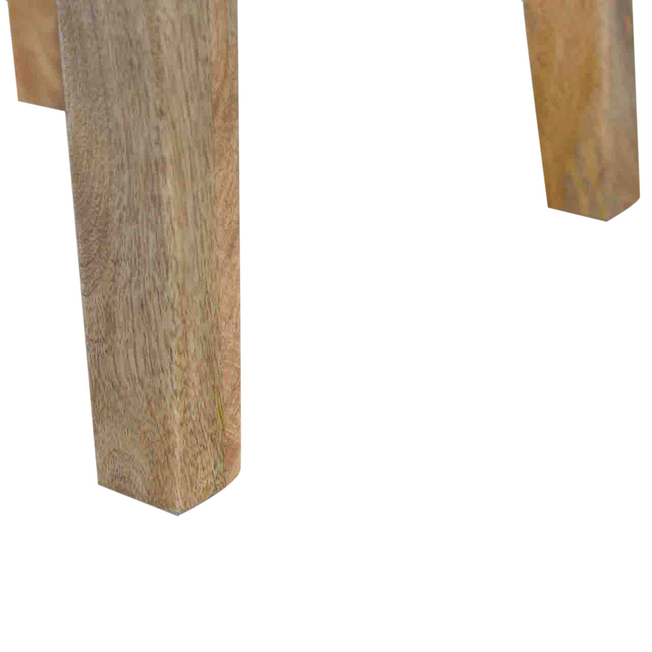 Solid Mango Wood Oak Finished Nordic Style Accent Stool - Image 7